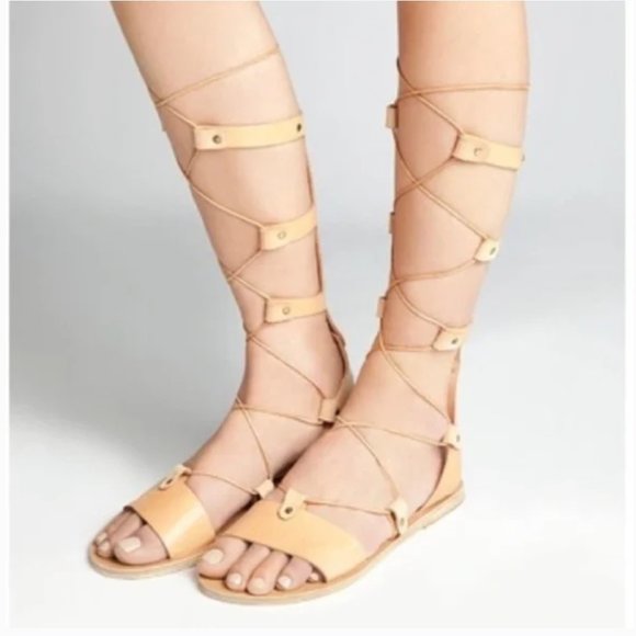 BRAND NEW: Ancient Greek Sandals Thebes Gladiator Flats – Size 7 (IT 37) - Picture 1 of 6